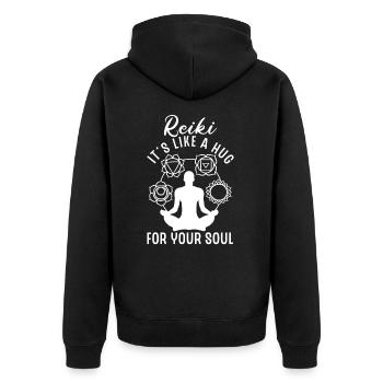 Médecine énergétique Reiki Soul Praticien Énergie - Veste à capuche bio Premium Unisexe - noir - Dos - Nico (187cm)