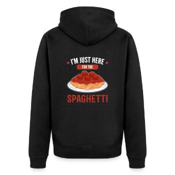 I'm Just Here For The Spaghetti Pasta - Unisex Premium Organic Zip Hoodie - black - Back - Nico (187cm)