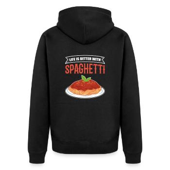 Life Is Better With Spaghetti Italian Pasta - Unisex Premium Organic Zip Hoodie - black - Back - Nico (187cm)