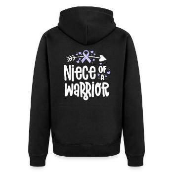 Nichte eines Kriegers - Unisex Premium Bio Zip Hoodie - Schwarz - Hinten - Nico (187cm)