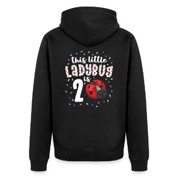 This Little Ladybug Is 2 Years Old 2nd Birthday - Unisex Premium Organic Zip Hoodie - black - Back - Nico (187cm)