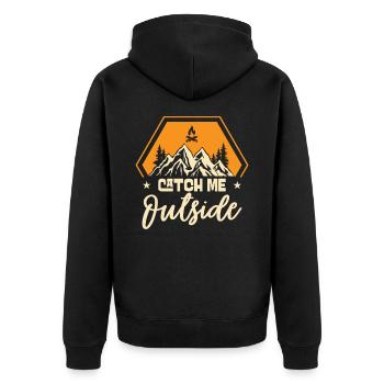 I Love Walking Outside Outdoor Berge Wandern - Unisex Premium Bio Zip Hoodie - Schwarz - Hinten - Nico (187cm)