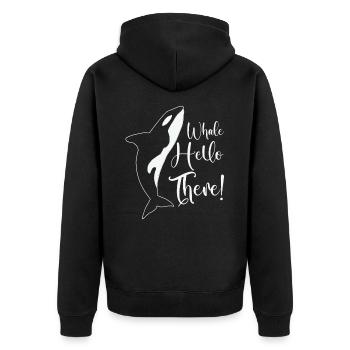 Baleine Bonjour Là Orque Baleine Béluga Biologistes marins - Veste à capuche bio Premium Unisexe - noir - Dos - Nico (187cm)
