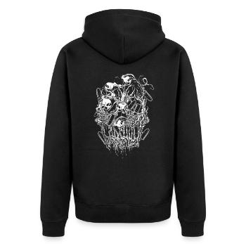 Bullets and Skull Roses Aesthetic Dripping Pattern - Unisex Premium Organic Zip Hoodie - black - Back - Nico (187cm)