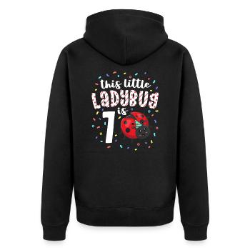 This Little Ladybug Is 7 Years Old 7th Birthday - Unisex Premium Organic Zip Hoodie - black - Back - Nico (187cm)