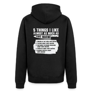 Knifemaking Knife Making Bladesmith Smithing Knife - Unisex Premium Organic Zip Hoodie - black - Back - Nico (187cm)