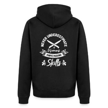 Knifemaking Knife Making Bladesmith Smithing Knife - Unisex Premium Organic Zip Hoodie - black - Back - Nico (187cm)