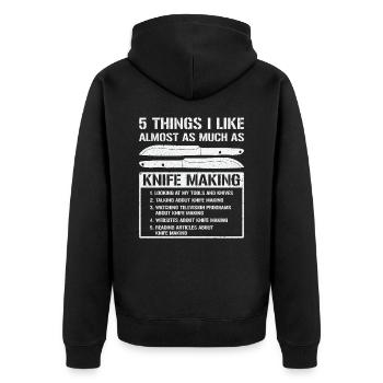Knifemaking Knife Making Bladesmith Smithing Knife - Unisex Premium Organic Zip Hoodie - black - Back - Nico (187cm)