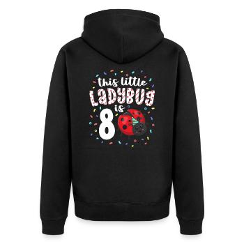 This Little Ladybug Is 8 Years Old 8th Birthday - Unisex Premium Organic Zip Hoodie - black - Back - Nico (187cm)