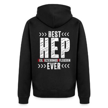 Hep Healer Social Professions Motive - Unisex Premium Organic Zip Hoodie - black - Back - Nico (187cm)