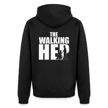 Hep of the Healing Nurses Social Professions - Unisex Premium Organic Zip Hoodie - black - Back - Nico (187cm)
