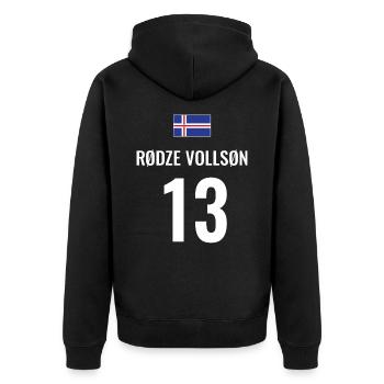 Fußball Sauf Trikot Island Mallorca Party Gruppen - Unisex Premium Bio Zip Hoodie - Schwarz - Hinten - Nico (187cm)