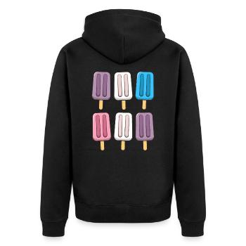 Intersex Flag Popsicles 4th of July Subtle Pride - Unisex Premium Organic Zip Hoodie - black - Back - Nico (187cm)