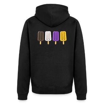 Gender Nonbinary Popsicles 4th of July Subtle - Unisex Premium Organic Zip Hoodie - black - Back - Nico (187cm)