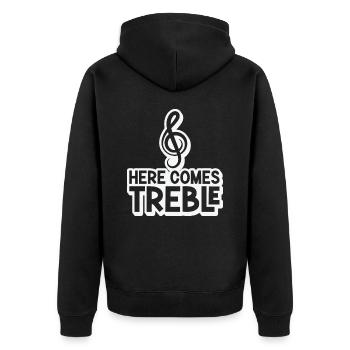 Music Treble Clef Music Symbol Musician - Unisex Premium Organic Zip Hoodie - black - Back - Nico (187cm)