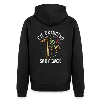 Music Saxophone Classical Music Saxophonist - Unisex Premium Organic Zip Hoodie - black - Back - Nico (187cm)