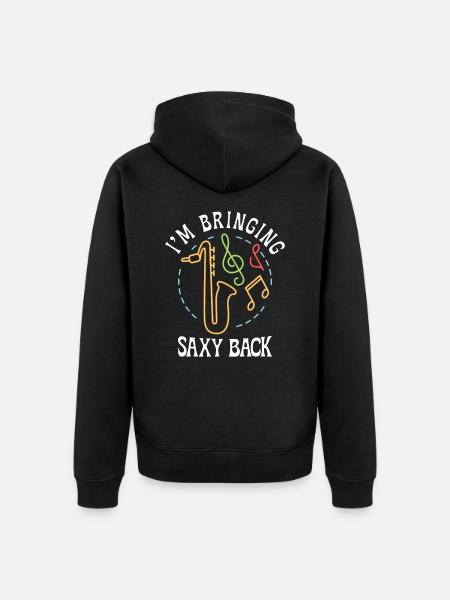 Music Saxophone Classical Music Saxophonist - Unisex Premium Organic Zip Hoodie - black