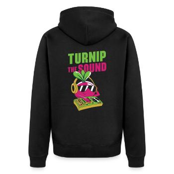 Musik Rübenparty Musikliebhaber Gemüse - Unisex Premium Bio Zip Hoodie - Schwarz - Hinten - Nico (187cm)
