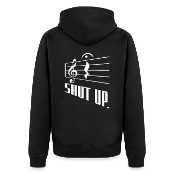 Fermata Compositeur de musique Écrivant un symbole musical - Veste à capuche bio Premium Unisexe - noir - Dos - Nico (187cm)