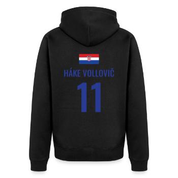 Fußball Sauf Trikot Kroatien Mallorca Party Gruppe - Unisex Premium Bio Zip Hoodie - Schwarz - Hinten - Nico (187cm)