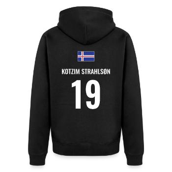 Fußball Sauf Trikot Island Mallorca Party Gruppen - Unisex Premium Bio Zip Hoodie - Schwarz - Hinten - Nico (187cm)