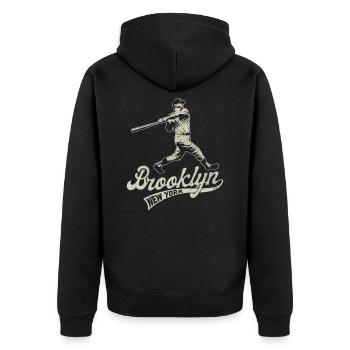 Le berceau du baseball à Brooklyn se décolore - Veste à capuche bio Premium Unisexe - noir - Dos - Nico (187cm)