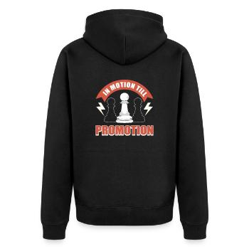 In Motion Till Promotion Chess Board Game Chess - Unisex Premium Bio Zip Hoodie - Schwarz - Hinten - Nico (187cm)
