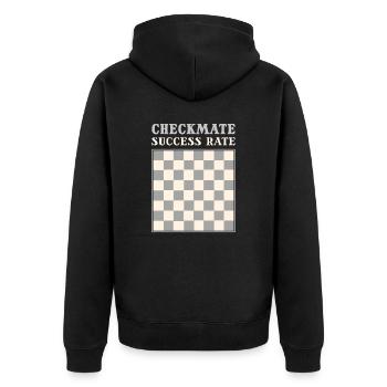 Checkmate Success Rate Chess Board Game - Unisex Premium Bio Zip Hoodie - Schwarz - Hinten - Nico (187cm)