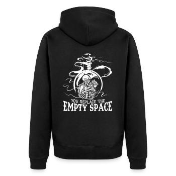 Romantic Gothic Bones Skeleton Roses Death Grave - Unisex Premium Organic Zip Hoodie - black - Back - Nico (187cm)