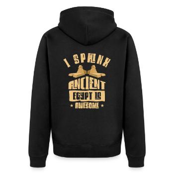 Egyptian Myth Ancient Hieroglyphs Symbols - Unisex Premium Organic Zip Hoodie - black - Back - Nico (187cm)