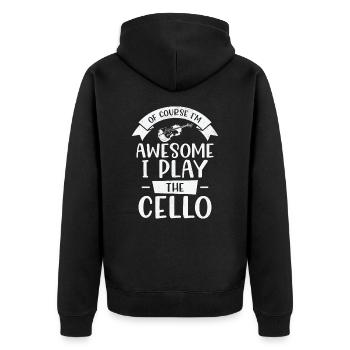Musik Cello Instrument Klassische Musik Cellist - Unisex Premium Bio Zip Hoodie - Schwarz - Hinten - Nico (187cm)