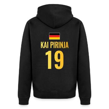 Fußball Sauf Trikot Deutschland Mallorca Gruppen - Unisex Premium Bio Zip Hoodie - Schwarz - Hinten - Nico (187cm)