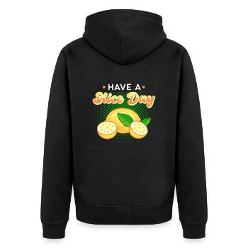 Avoir une tranche de jour Lemonde Stand Lemon Juice Boss - Veste à capuche bio Premium Unisexe - noir - Dos - Nico (187cm)