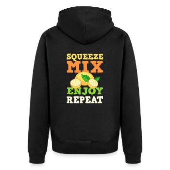 Squeeze Mix Profitez de Répéter Lemonde Stand Boss - Veste à capuche bio Premium Unisexe - noir - Dos - Nico (187cm)