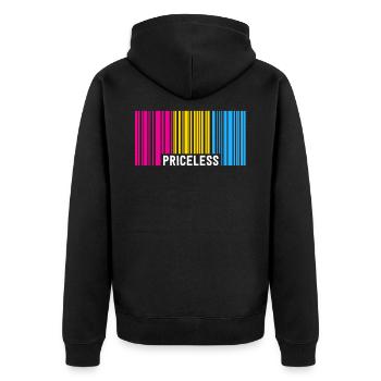 Inestimable Pansexual Pride Barcode Subtil Pan - Veste à capuche bio Premium Unisexe - noir - Dos - Nico (187cm)