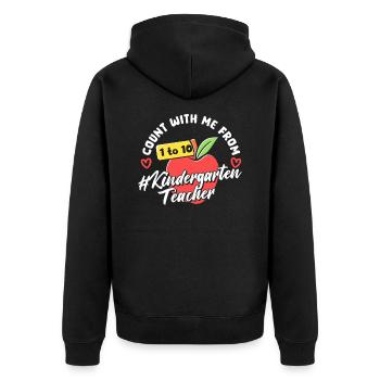 Kids Back To School Count With Me From One To Ten - Unisex Premium Organic Zip Hoodie - black - Back - Nico (187cm)
