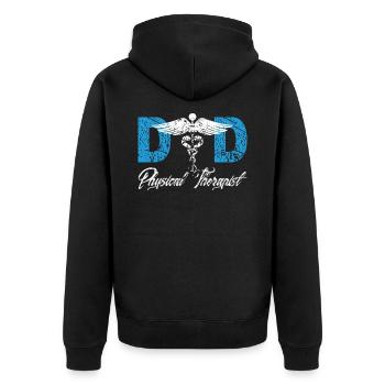Physical Therapy Dad Therapist Gait Physics PT - Unisex Premium Organic Zip Hoodie - black - Back - Nico (187cm)