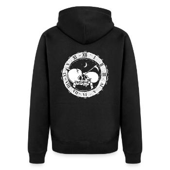True Love Last Gothic Bones Skeleton Roses Death - Unisex Premium Organic Zip Hoodie - black - Back - Nico (187cm)