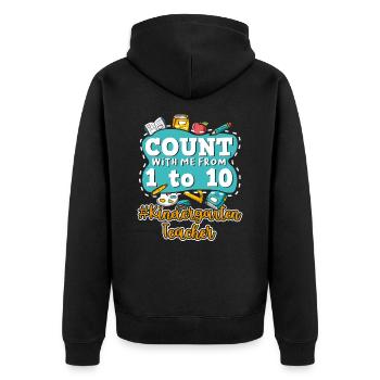 Kids Back To School Count With Me From One To Ten - Unisex Premium Organic Zip Hoodie - black - Back - Nico (187cm)