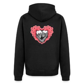 True Love Last Gothic Bones Skeleton Roses Death - Unisex Premium Organic Zip Hoodie - black - Back - Nico (187cm)