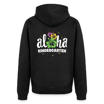 Aloha Kindergärtnerin Erster Tag zurück - Unisex Premium Bio Zip Hoodie - Schwarz - Hinten - Nico (187cm)