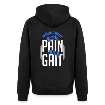 Physical Therapy No Pain No Gait Physics PT - Unisex Premium Bio Zip Hoodie - Schwarz - Hinten - Nico (187cm)