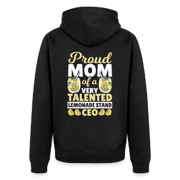 Fière maman d’un PDG de stand de limonade très talentueux - Veste à capuche bio Premium Unisexe - noir - Dos - Nico (187cm)