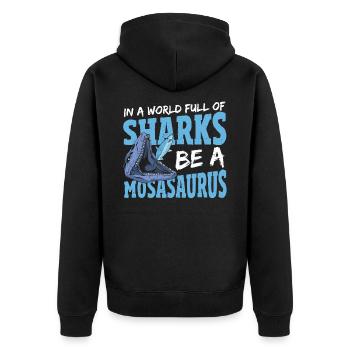 Dans un monde plein de requins, soyez un Mosasaurus - Veste à capuche bio Premium Unisexe - noir - Dos - Nico (187cm)