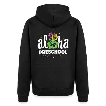 Aloha Preschool Pre-K Lehrer Erster Tag zurück zu - Unisex Premium Bio Zip Hoodie - Schwarz - Hinten - Nico (187cm)
