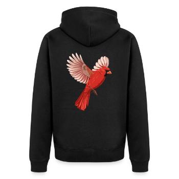 Oiseau volant Cardinal Rouge - Veste à capuche bio Premium Unisexe - noir - Dos - Nico (187cm)