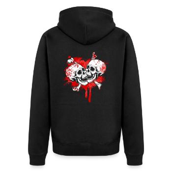 Squelette gothique dégoulinant Aimez vos tendres baisers - Veste à capuche bio Premium Unisexe - noir - Dos - Nico (187cm)