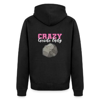 Crazy Geode Lady Géologie Minéraux Géologue - Veste à capuche bio Premium Unisexe - noir - Dos - Nico (187cm)