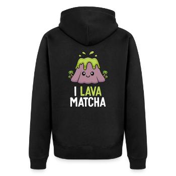 I Lava Matcha Green Tea Lover Cadeau pour Barista - Veste à capuche bio Premium Unisexe - noir - Dos - Nico (187cm)