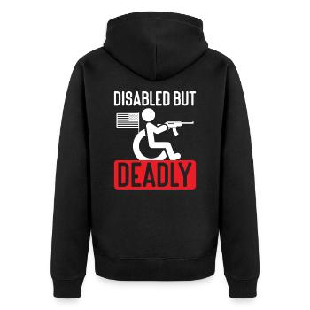 2nd Amendment Gun Lover Pro Gun Control - Unisex Premium Bio Zip Hoodie - Schwarz - Hinten - Nico (187cm)